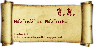 Nánási Mónika névjegykártya